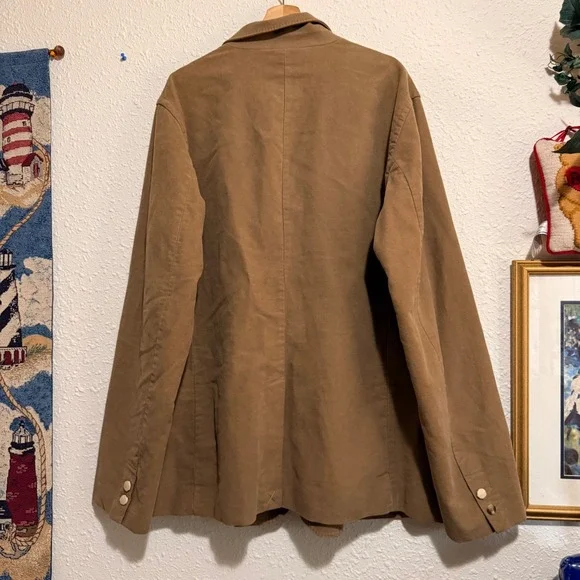 Calvin Klein Jeans Mens Blazer Jacket Two Button Corduroy Tan‎ XXL NWOT Camel